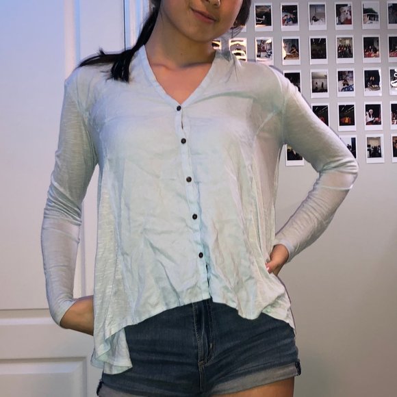 Lucky Brand Blue Buttoned Blouse